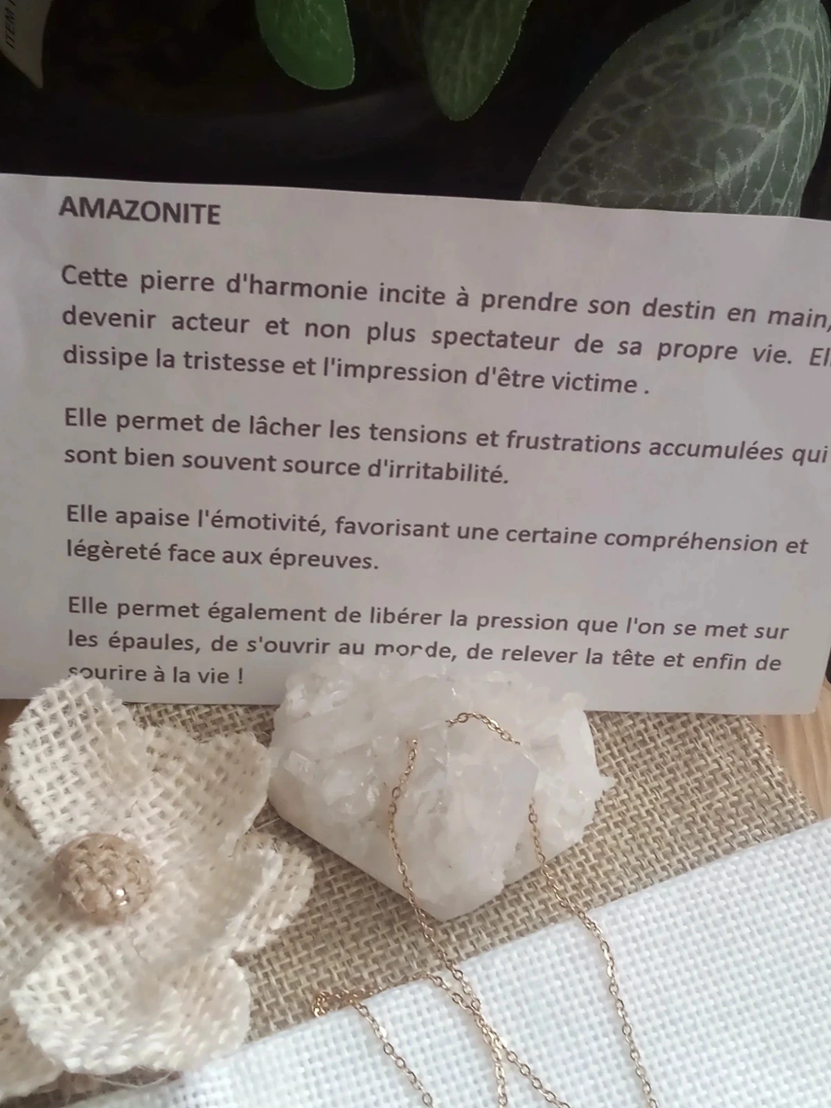 Collar de piedra de amazonita reversible natural – photo 7